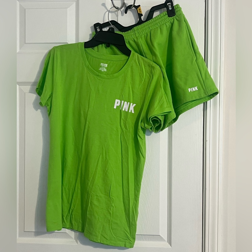 PINK Victoria's Secret Green Athletic Short Set